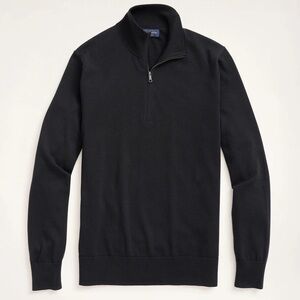 Brooks Brothers $128 Supima Cotton Half-Zip Black Sweater Men’s Size Large EUC